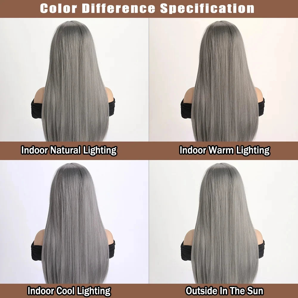 Best-selling 26-inch synthetic wig for long straight hair for Halloween cosplay, wig, high-temperature hair accessory