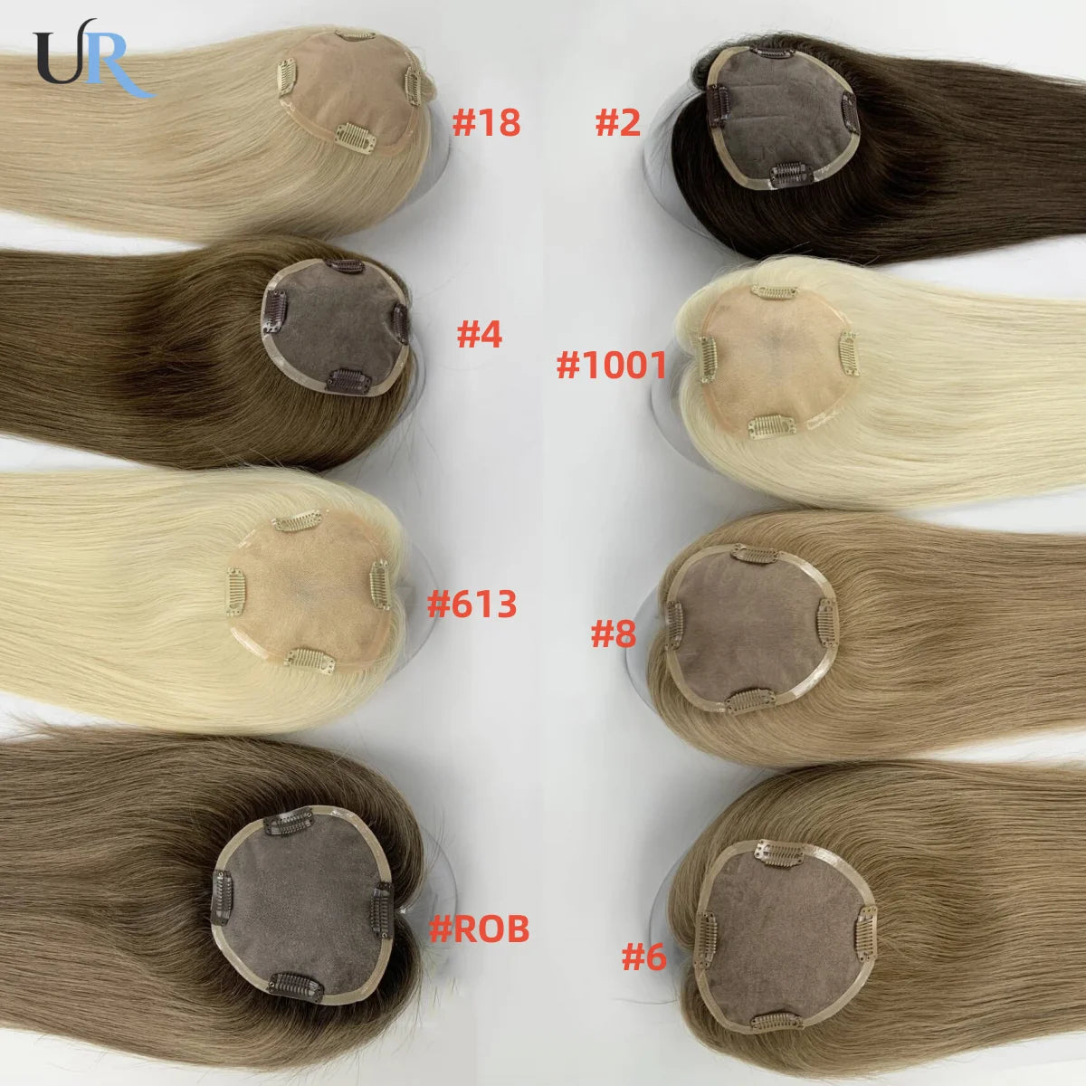 Straight Virgin Human Hair Topper — Mono Base, Clip-In Hairpiece