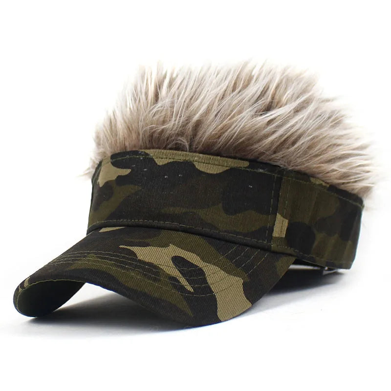 Synthetic Spiked Hair Wig Golf Baseball Cap Fake Short Sports Hat Outdoor