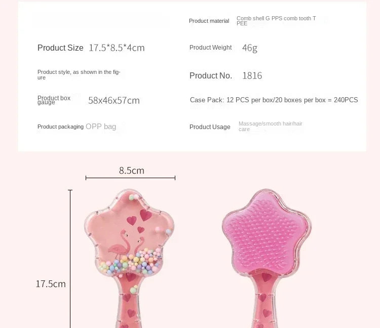 Star Magic Combs Anti-static Massage Unicorn Hair Brushes Tangle Detangle Shower Massage Hair Brush