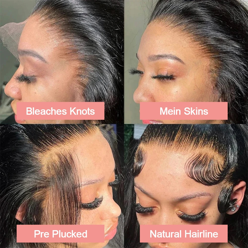 Virgin 13x4 Bone Straight HD Lace Frontal Wig Pre Plucked Transparent Density