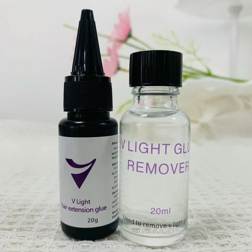V-Light Hair Extension Glue Set with UV Machine — Traceless Tape Extensions