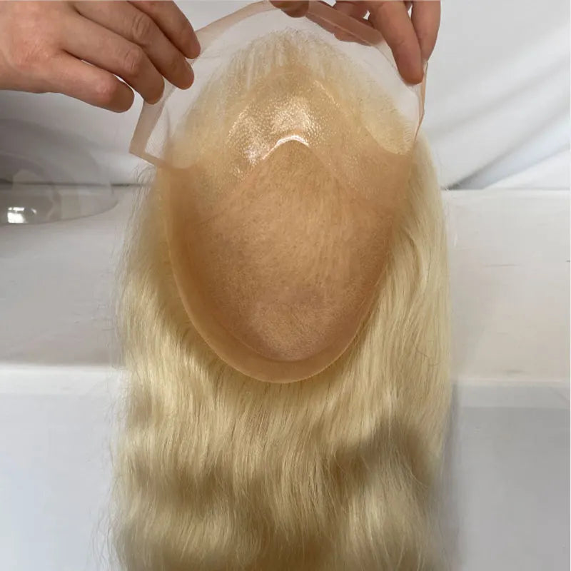 Hair Curly Replacement System 12INCH Long Toupee Fine Mono Lace Hairpiece, 8x10