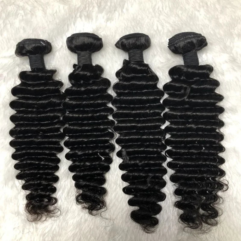 Deep Wave Human Hair Bundles Curly, 100% Brazilian Raw Extensions