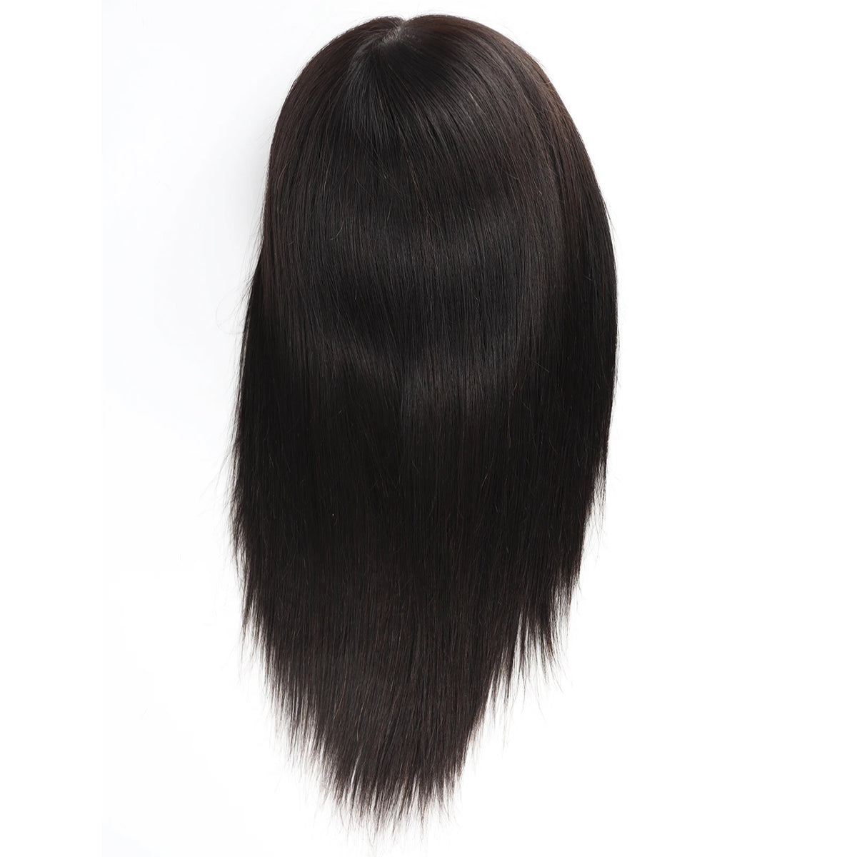 Straight Virgin European Human Hair Silk Top Wig with Bangs — 6x6 Silk Base