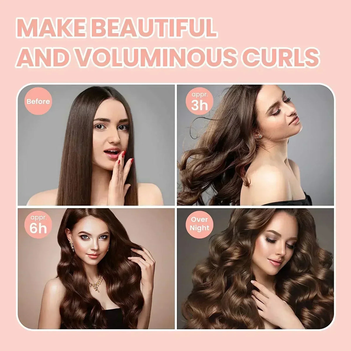 Heatless Hair Curler Curling Rod Headband No Heat Rollers Satin Lazy Curls