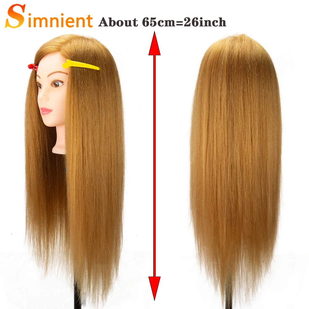 80% Real Hair Doll Head Hairstyle Professional Training Mannequin Styling To Practice