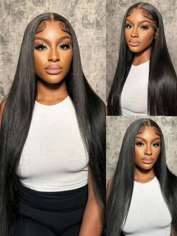 Long Straight Human Hair Bundles Natural Brazilian Virgin 1/3/4 Extensions Double Weft