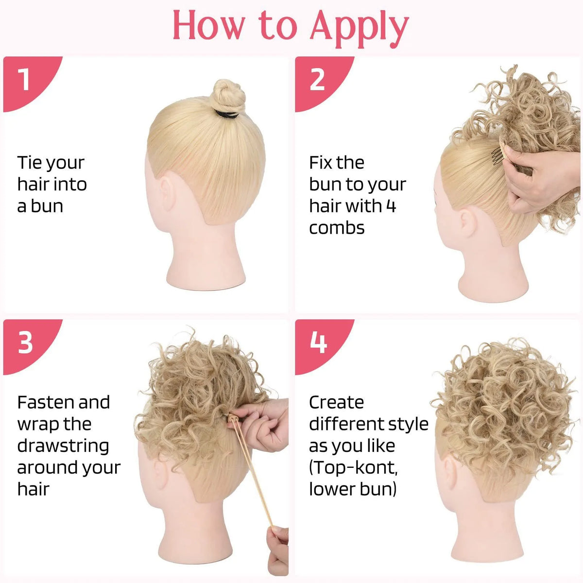 Synthetic Curly Bun Drawstring Ponytail Hair Piece