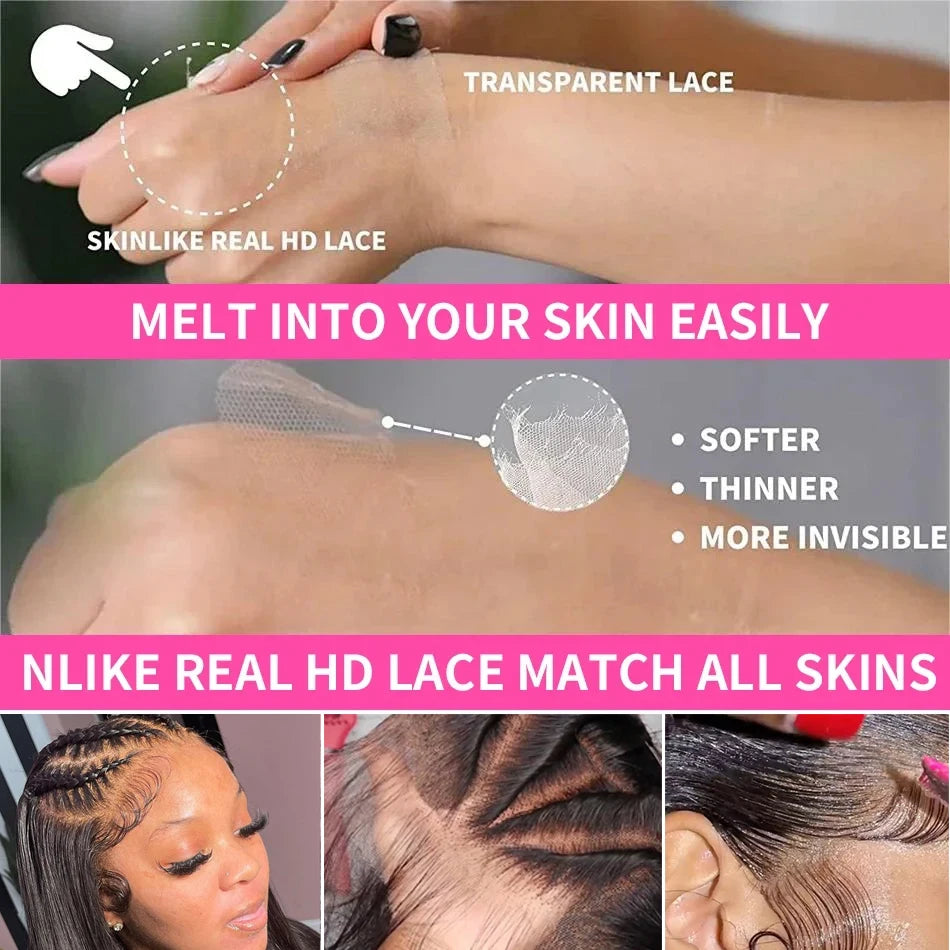 13x4 HD Transparent Body Wave Lace Front Wig Frontal Brazilian Human Hair
