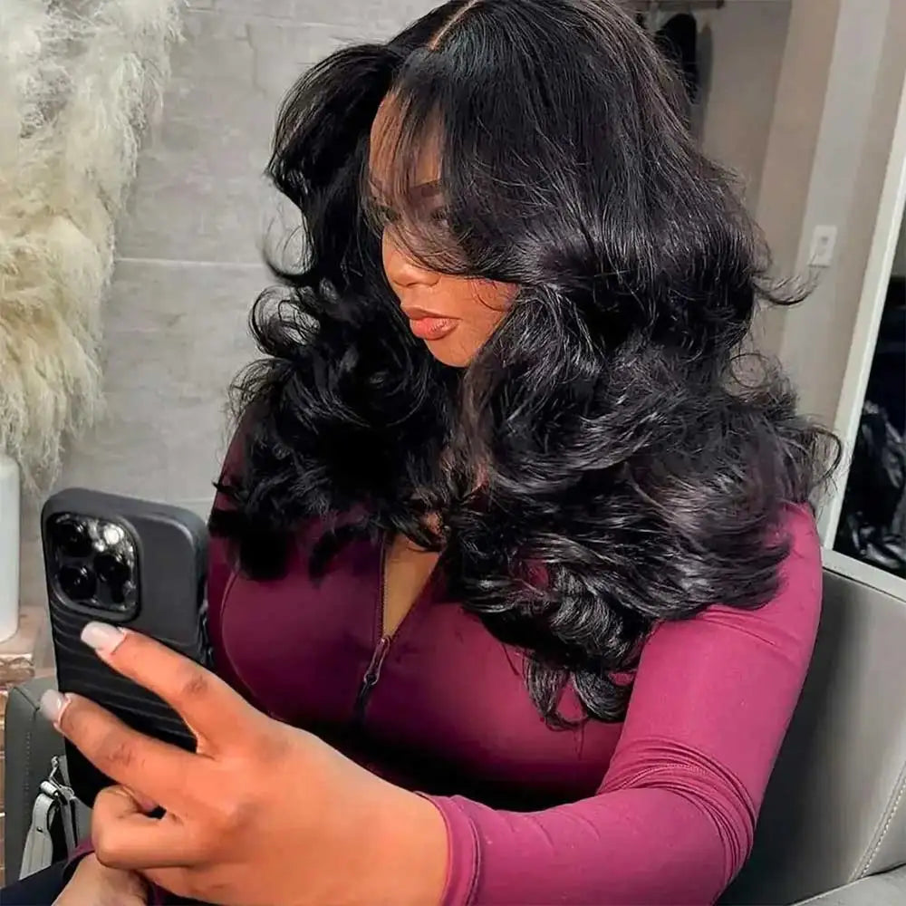 13x6 Lace Front Wigs Human Hair Density HD Body Wave Frontal Glueless