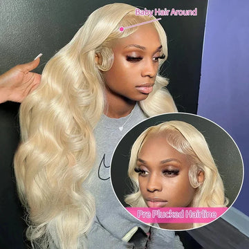 613 Blonde HD Lace Frontal Human Hair Wig, Body Wave, Pre-Plucked, 30 Inch