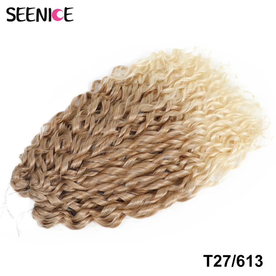 Synthetic Hair Deep Wave Twist Crochet Braid Afro Curl Ombre Blonde Pink