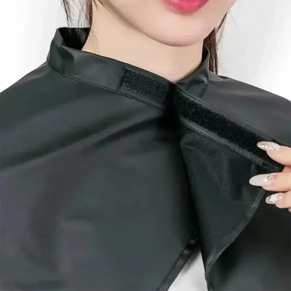 Hair Dye Tools Short Square Black Waterproof Hairdressing Salon Barber Cutting Cape