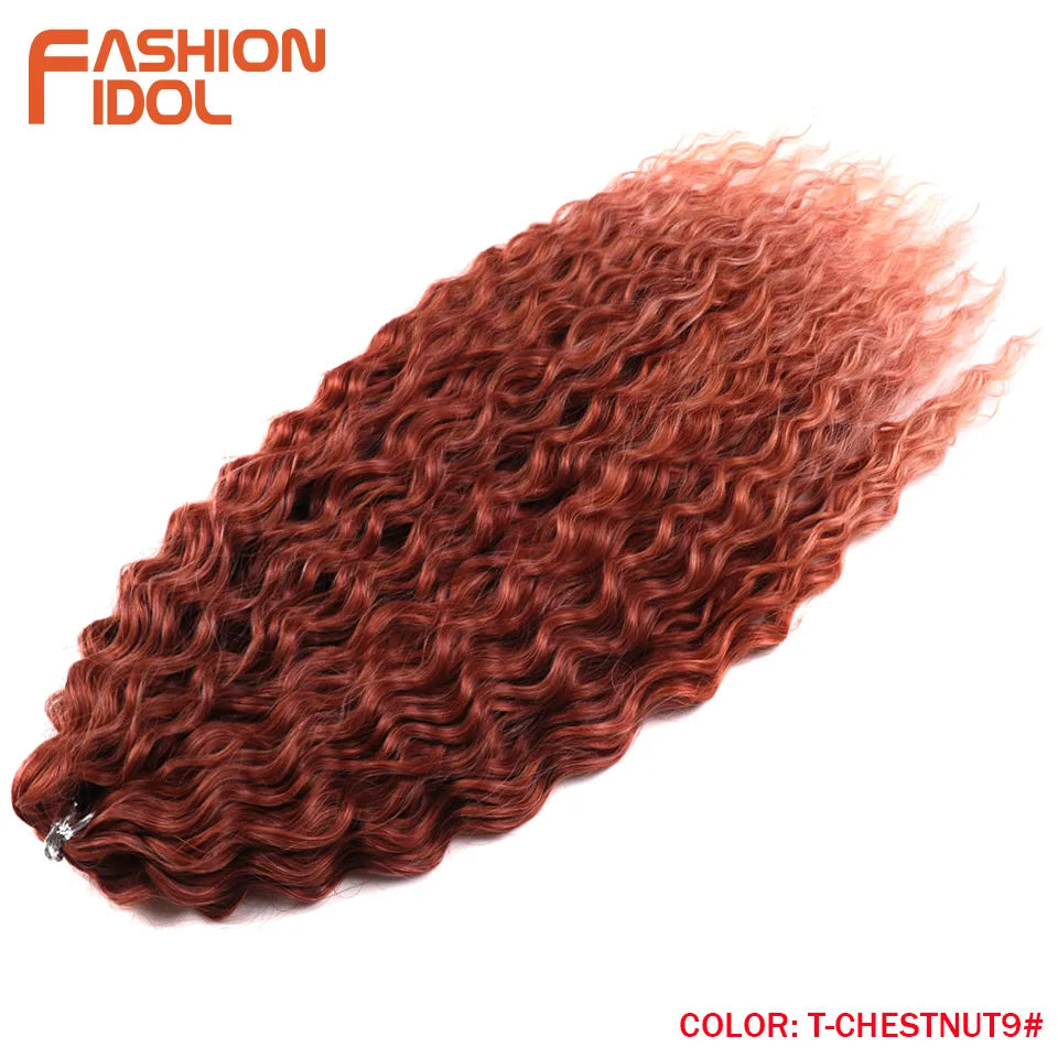 Synthetic Twist Crochet Curly Hair Water Wave Braid Ombre Blonde Brown Deep