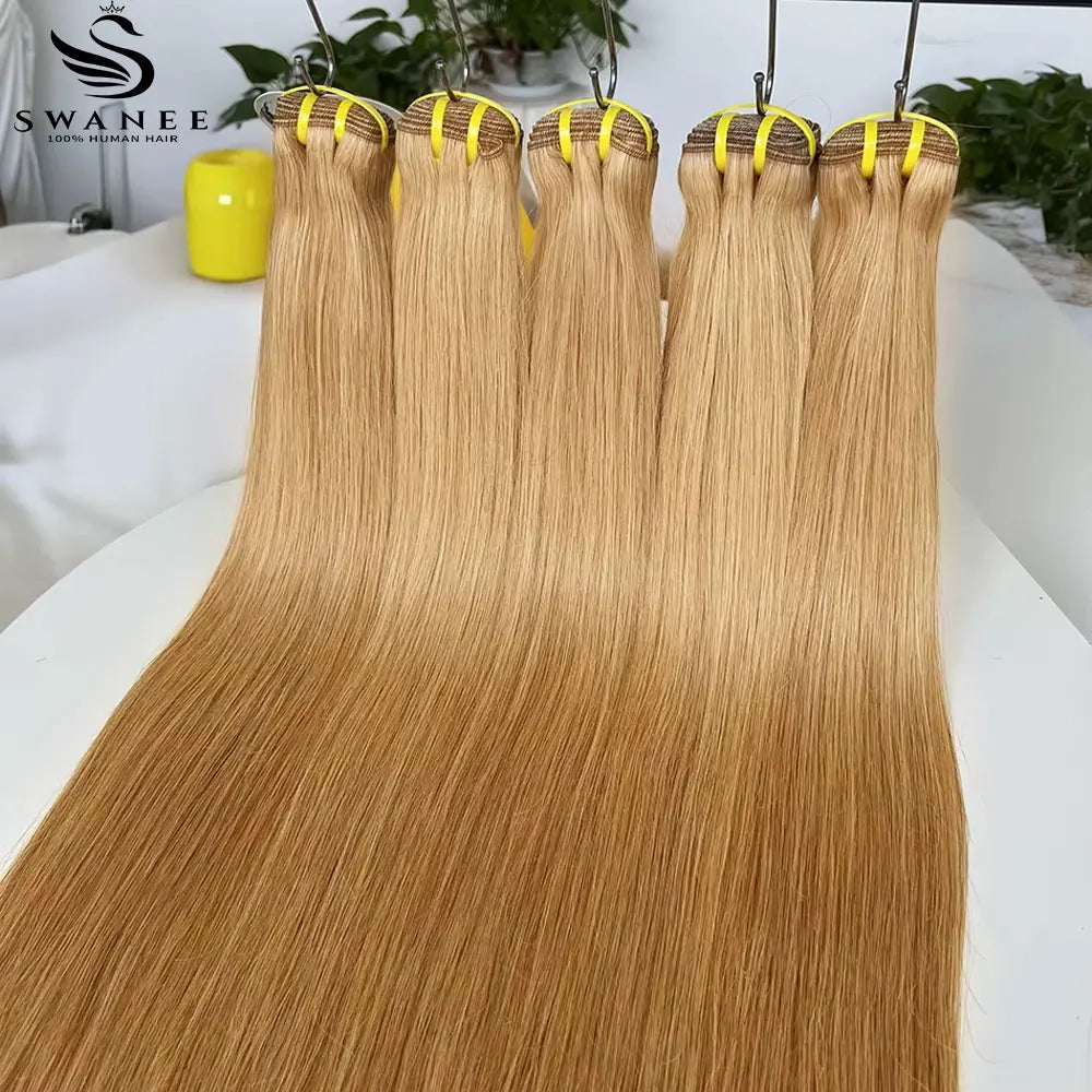 Honey Blonde Bundles Straight Grade 15A, 100% Unprocessed Virgin Human Hair Colored