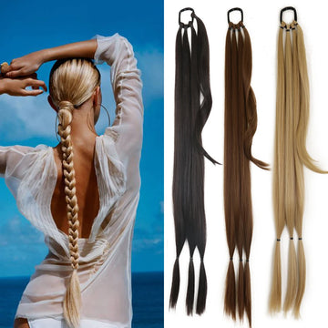 DIY Ponytail Extensions Synthetic Boxing Braids Ponytail Hair Rope High Temperature Fiber Black Brown Ponytail