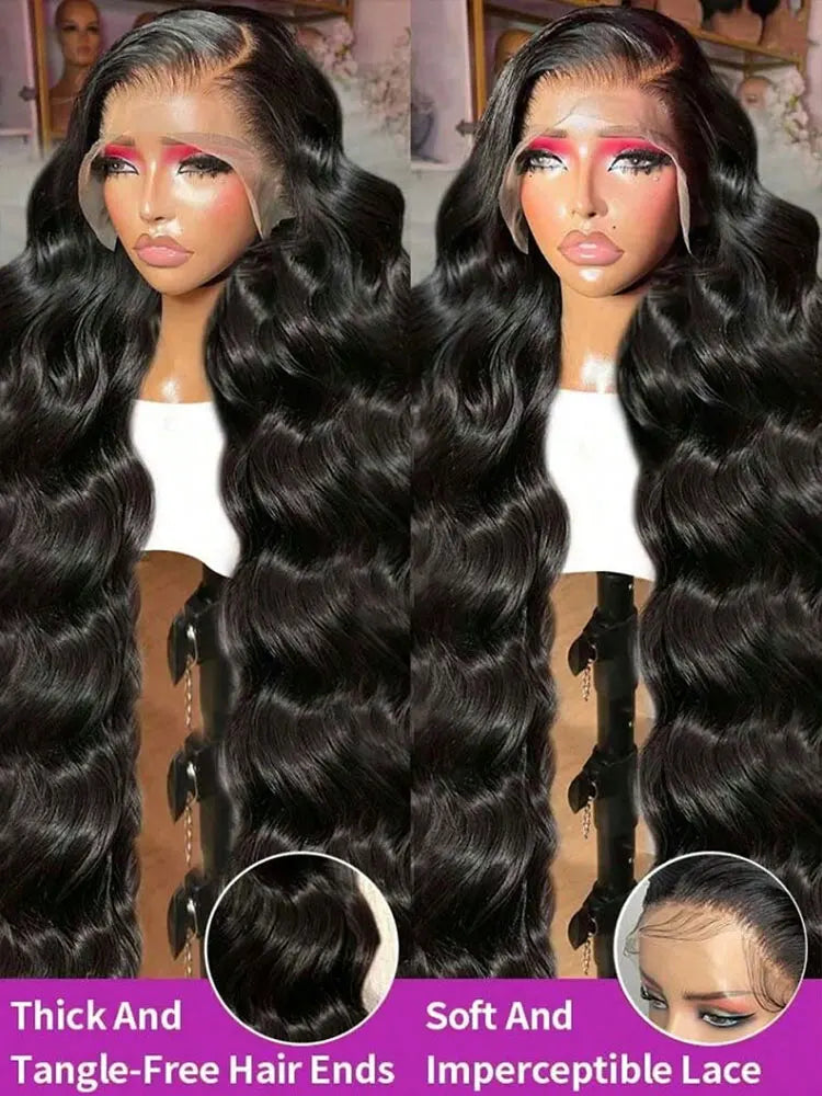 Body Wave Human Hair Lace Frontal Wig, 13x6/13x4 HD Lace, Glueless, Wet and Wavy