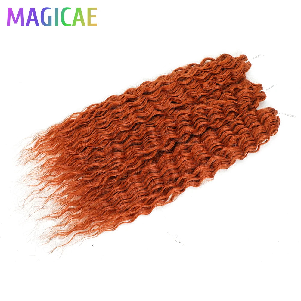 22Inches 300Grams Ariel Deep Water Twist Braids Crochet Protein Hair Orange Blond