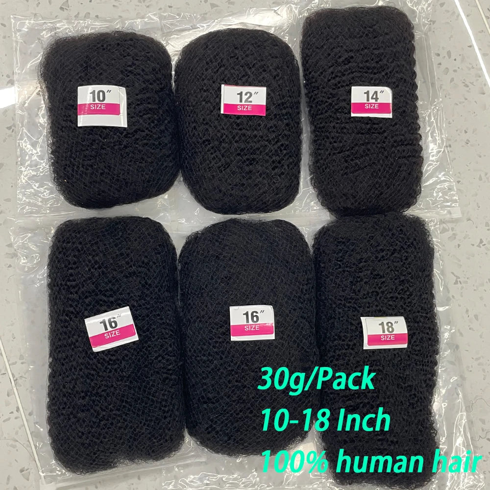 Natural Brazilian 4C Afro Kinky Bulk Human Hair for Locs Braiding Remy Hair Bundle 30g/Pack No Weft 4C Afro Kinky 10-18 Inch