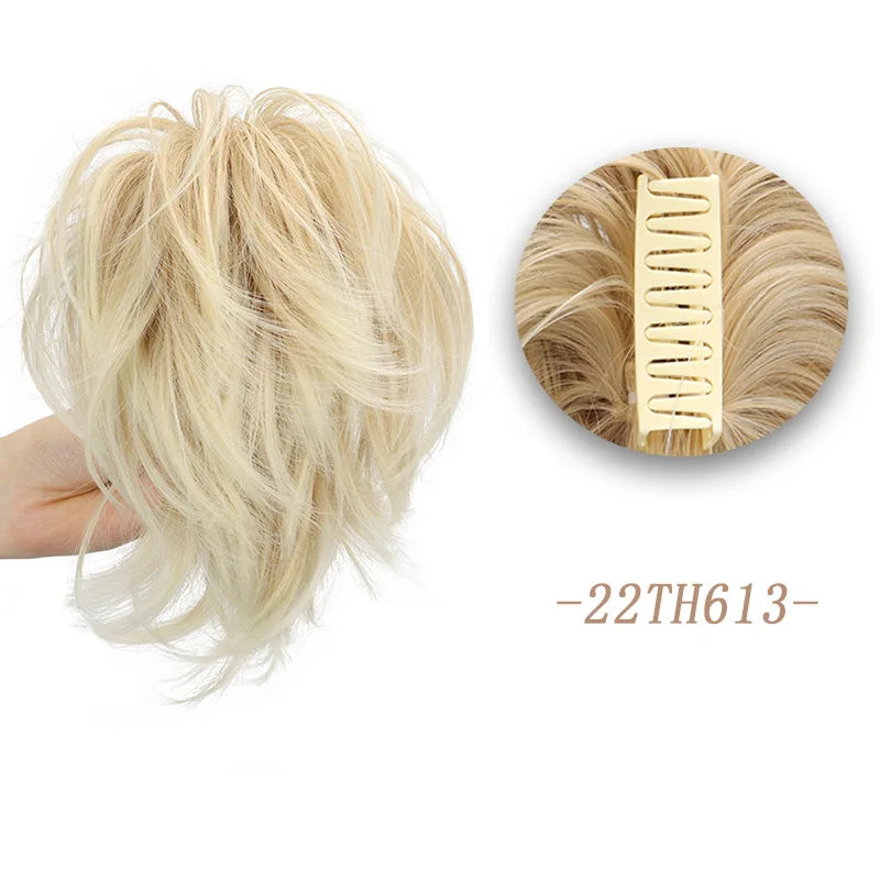 Synthetic Fake Hair Ponytail 8" Short Multi Layered Straight Claw On Clip