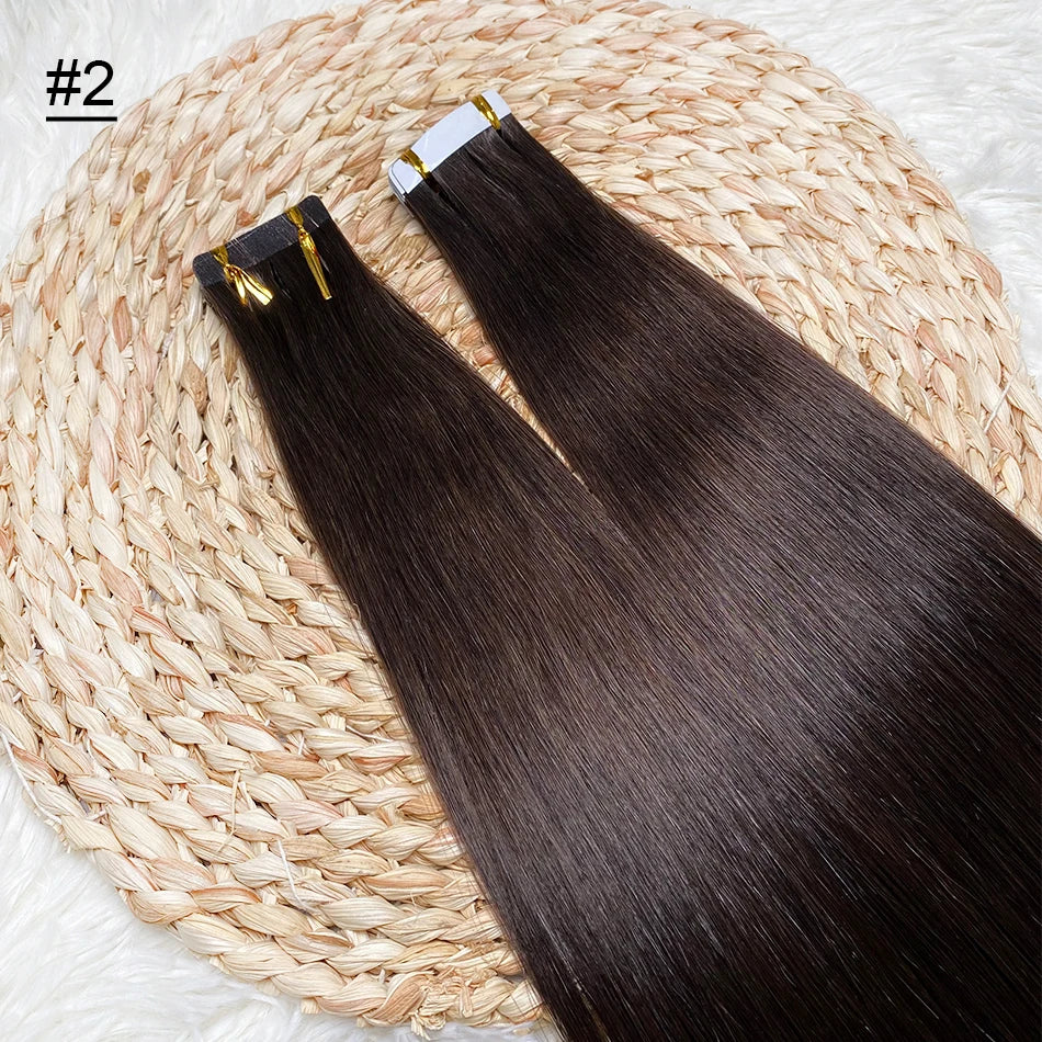 High Quality Tape Hair Extensions Full Ends Straight Hair 18-30 Inch Double Sided Adhesive Tape in Different Colors