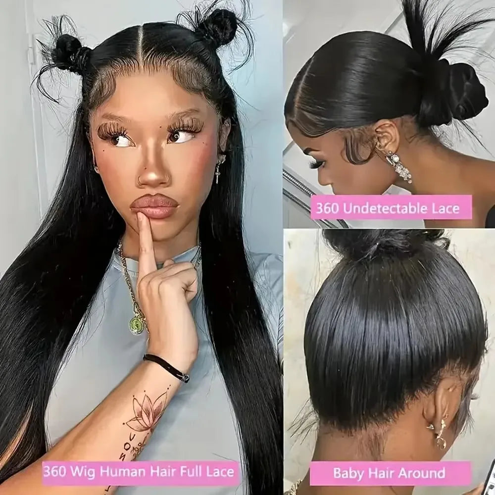 Invisible Strap Full Lace Glueless Wig Human Hair Straight, 13x4 HD Front