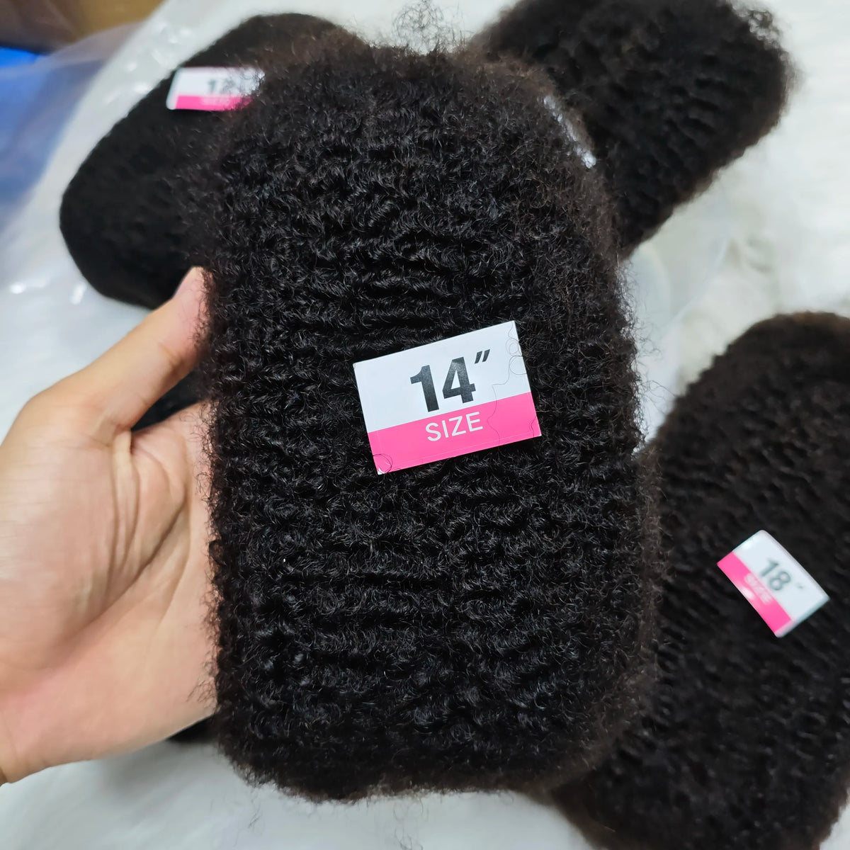 10-18” 4C Afro Kinky Curly Bulk Human Hair Extensions Twist Braids 30g/pack