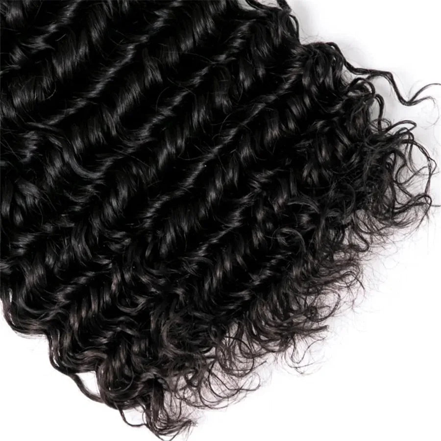 Unprocessed Raw Indian Virgin Hair Deep Wave Human Bundles 3/ Weave Double