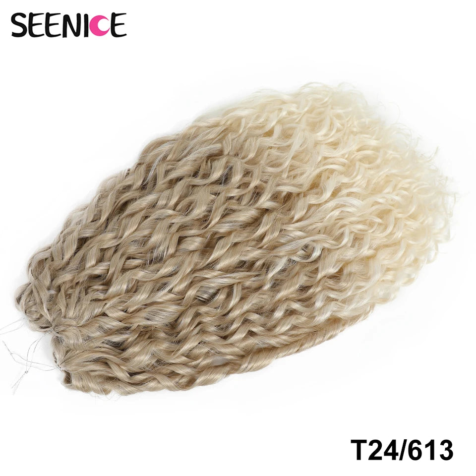 Synthetic Hair Deep Wave Twist Crochet Braid Afro Curl Ombre Blonde Pink