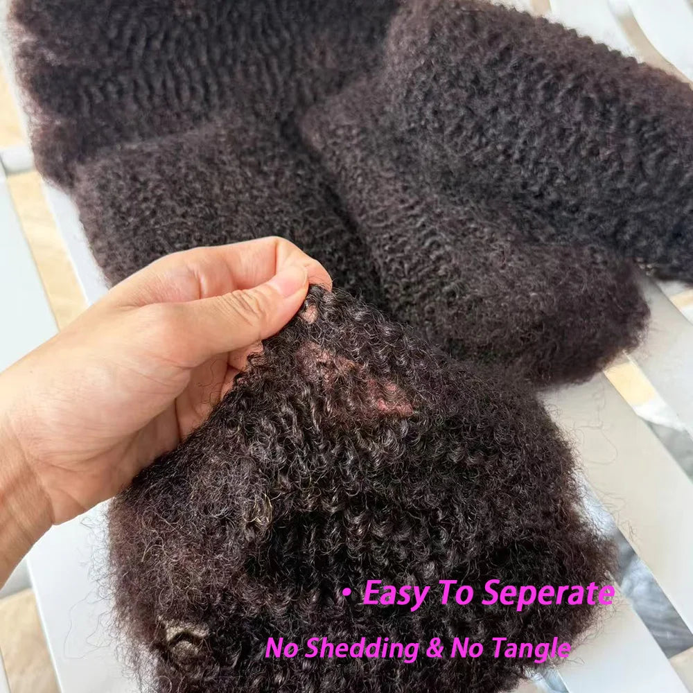 Natural Brazilian 4C Afro Kinky Bulk Human Hair for Locs Braiding Remy Hair Bundle 30g/Pack No Weft 4C Afro Kinky 10-18 Inch