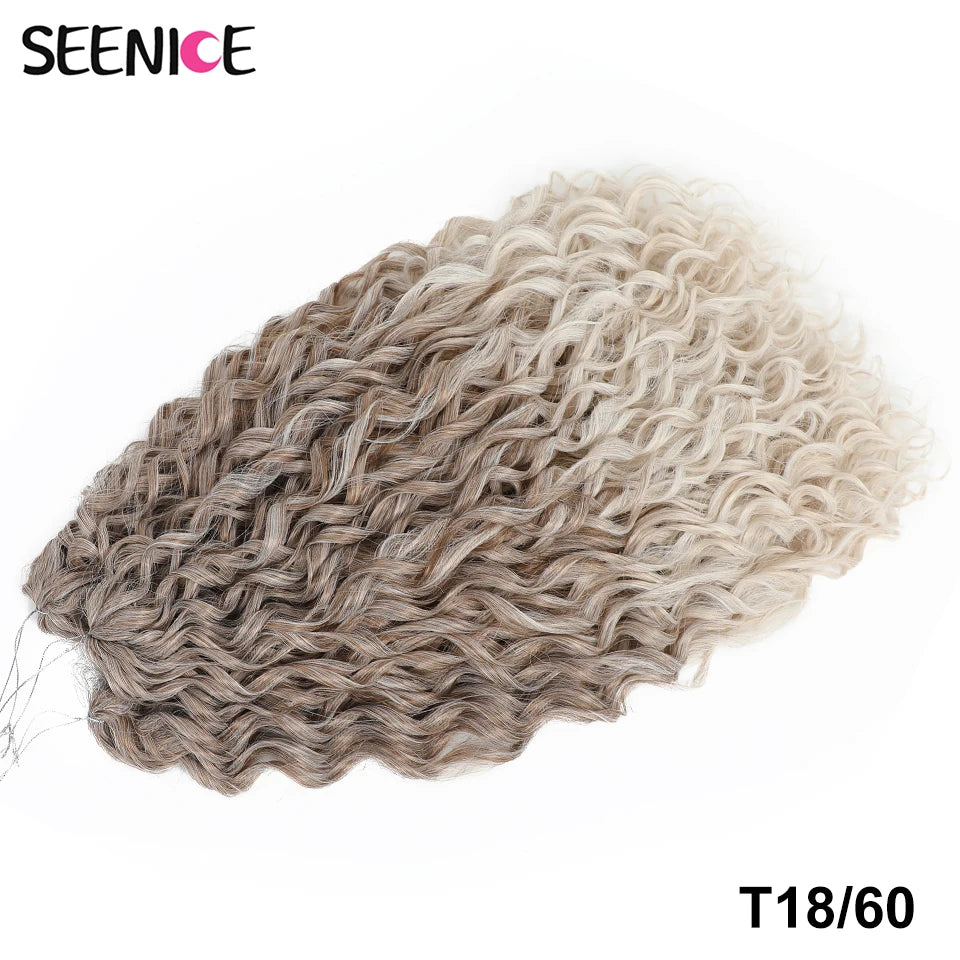 Synthetic Hair Deep Wave Twist Crochet Braid Afro Curl Ombre Blonde Pink