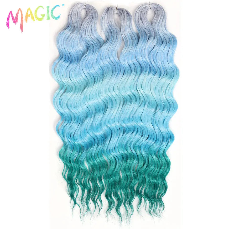 Water Wave Braiding Hair Extensions Ombre Blonde Deep Afro Curl Twist Crochet