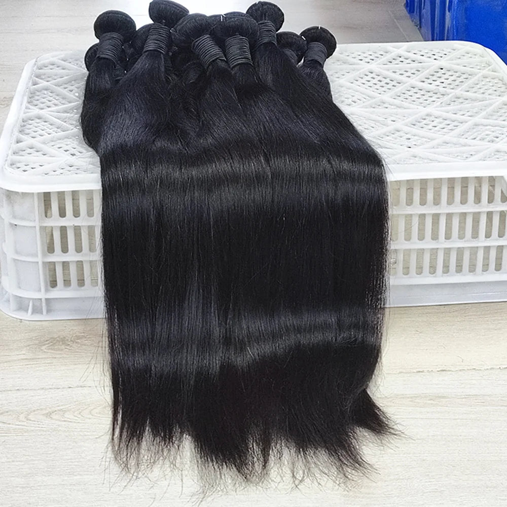 100% Human Hair Bundles Weaves Straight Extensions /Pack Brazilian Deals Raw Fast