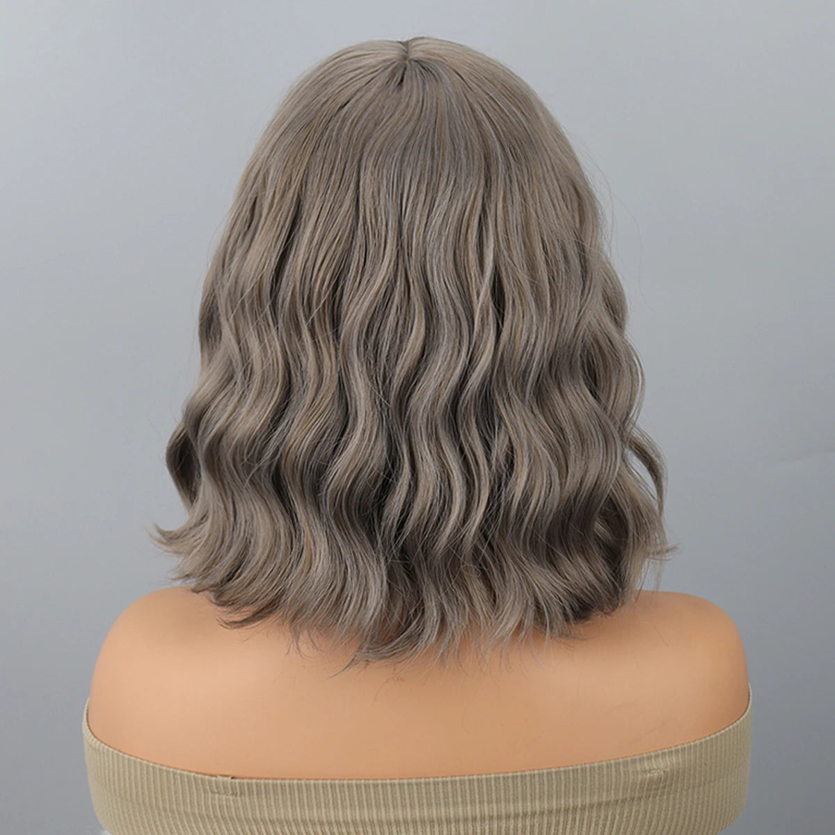 Blue Bob Wigs Bangs Short Colorful Wavy Curly Synthetic Cosplay Halloween Costume