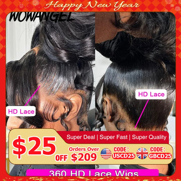 HD Lace Frontal Wigs Body Wave Full Human Hair Pre Plucked Peruvian