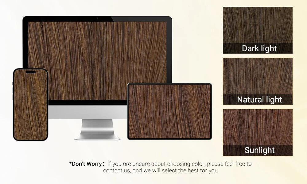 Wire in Hair Extensions Real Human Balayage Dark Brown To Chestnut Invisible