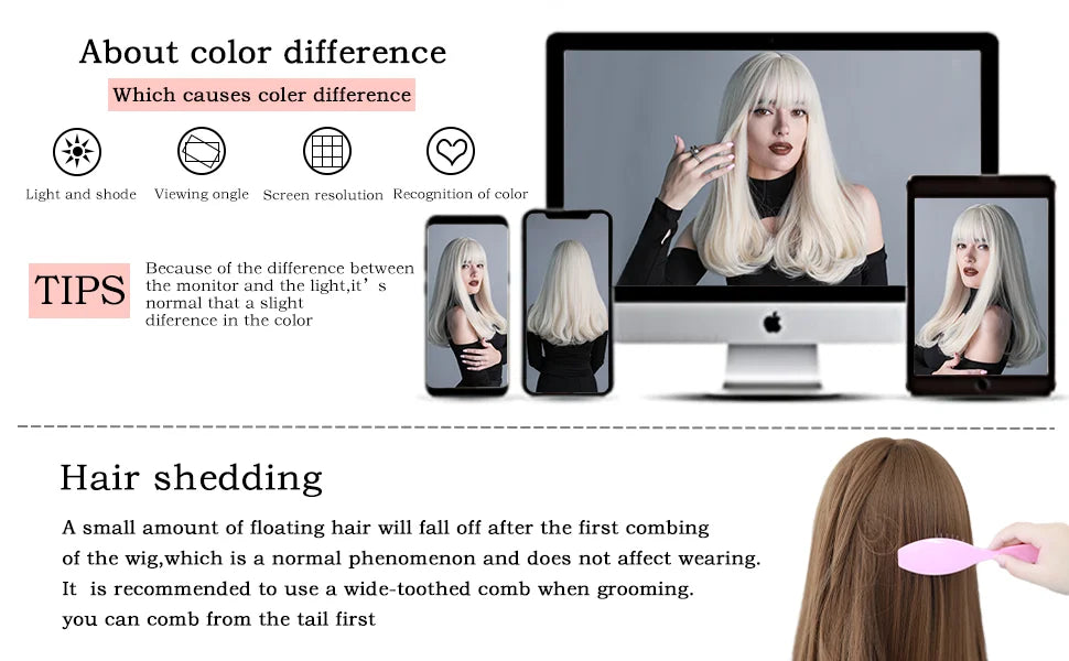 Long Wig Synthetic Wavy Light Brown Wigs Daily Party High Density Layered Wig With Bang
