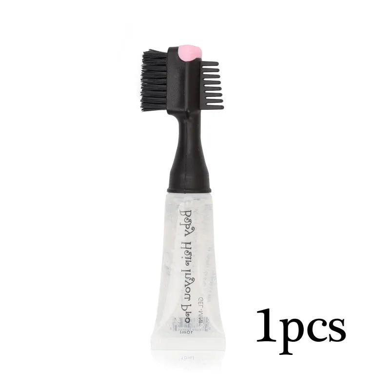 Baby Hair Edges Pro Brush Gel Squeeze Tube 10Ml Refill Gel Replacement Tube 20Ml, Professional Edge Control Brush And Gel 3 In 1