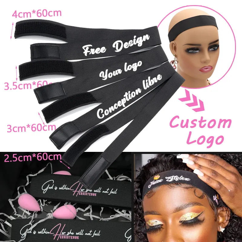 Custom Elastic Bands Wig Grip Edge Melt Band Fixed 2.5CM 3CM 3.5CM