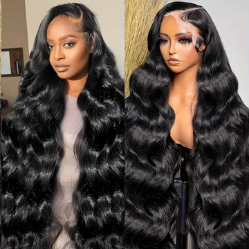 Body Wave Brazilian Human Hair 13x6 HD Lace Frontal Wig, 200% Density, 46 Inch, Baby Hair