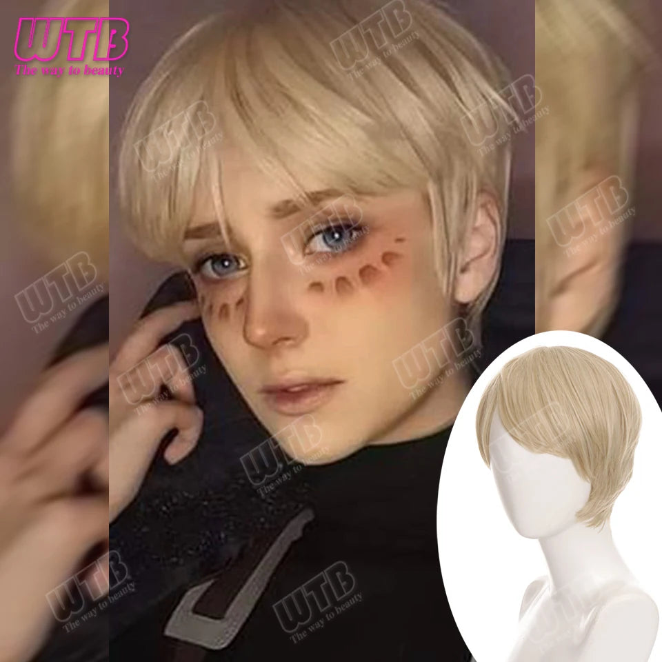 Short Synthetic Wig Unisex Multi-Color Short Curly Wig Adds Hair Volume Changes Hairstyle Suitable for Daily Wear and Holidays
