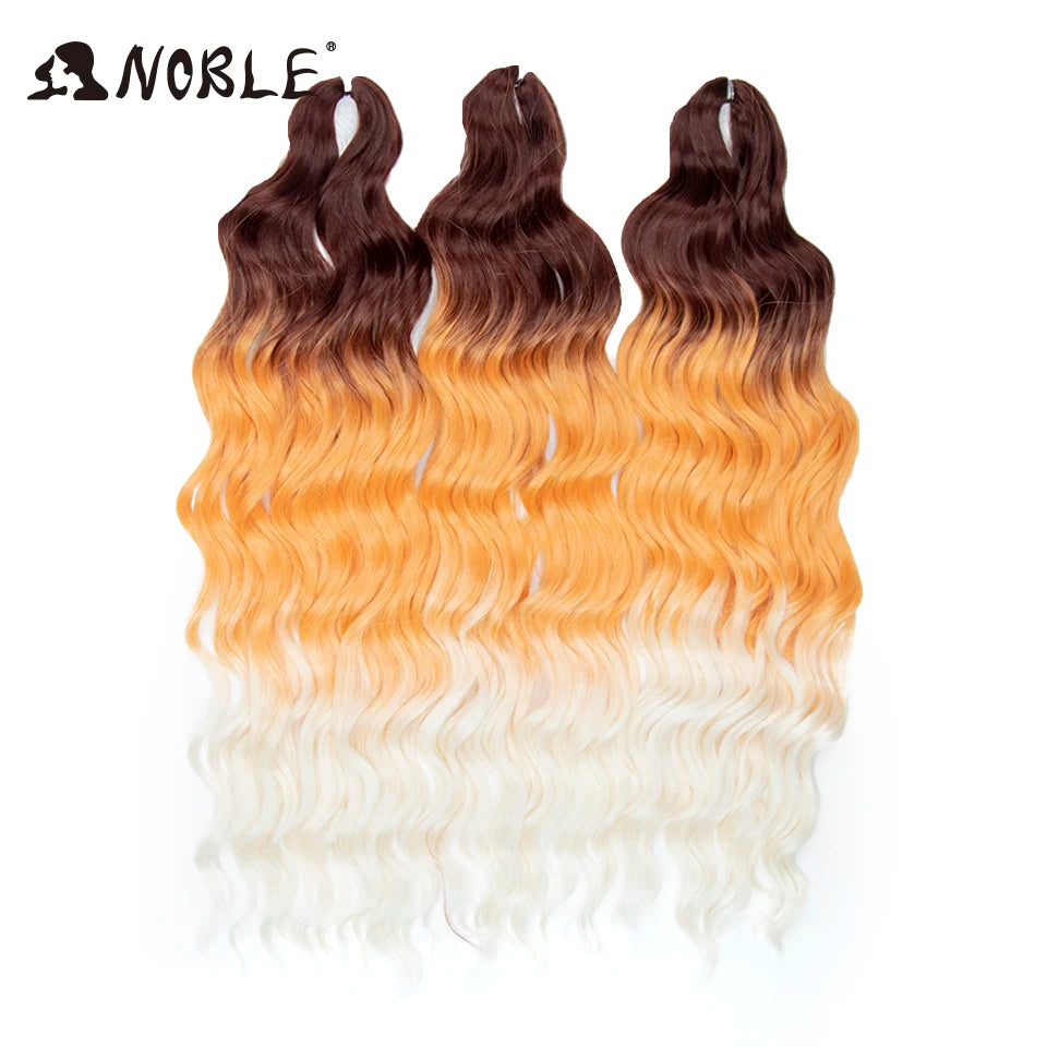 Synthetic Loose Deep Wave 24" Braiding Hair Extensions Water Braid Ombre Blonde