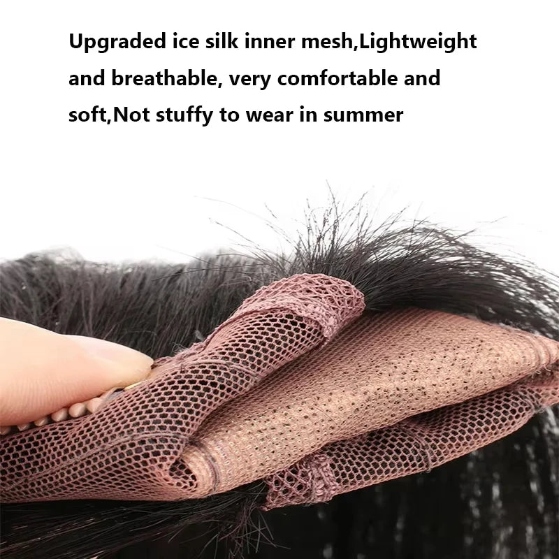 100% Human Hair Topper Machine Made Clip-in Hairpiece Wig Volume Colors Fast