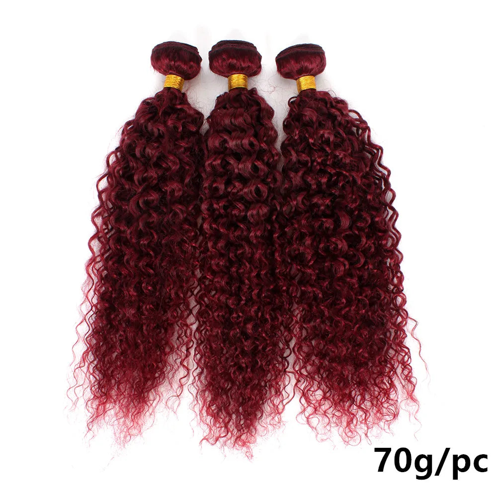 12A Kinky Curly Hair Bundles 1/3/ Jerry Human Burmese Extensions, 100% Unprocessed