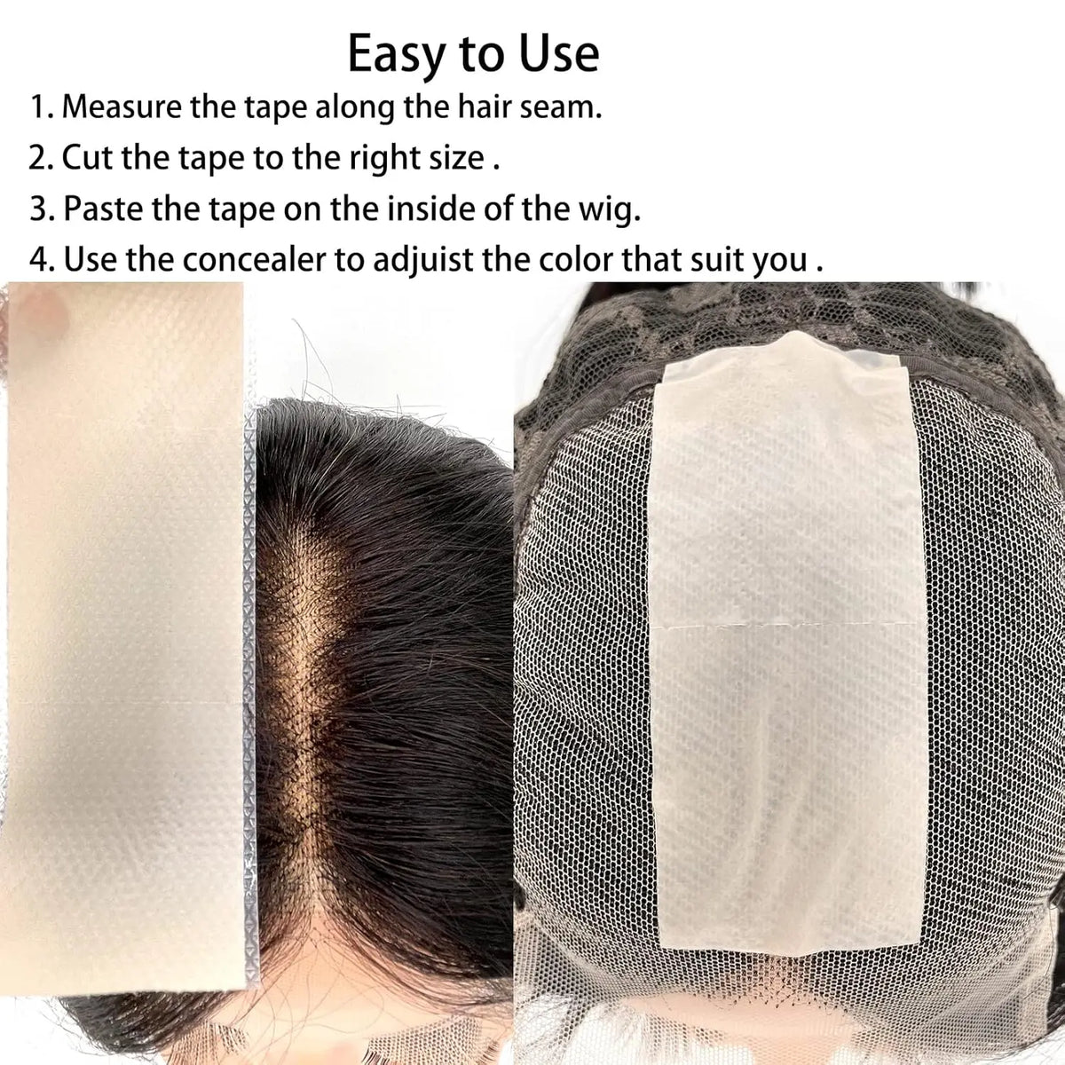 1/2/3/5 RollsUltra-Thin Lace Tape for Wig 4cm x 150cm Non-Slip Lace Wig Grids Tape, Durable Breathable Reusable Tape