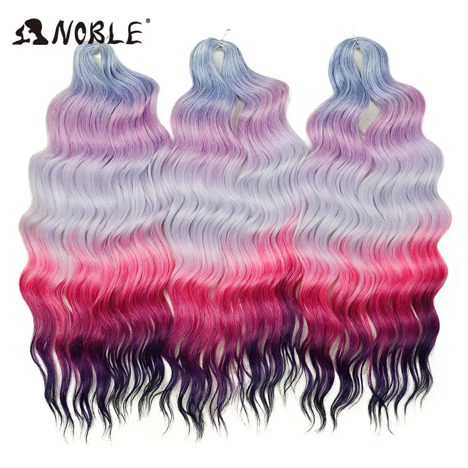 Synthetic Loose Deep Wave 24" Braiding Hair Extensions Water Braid Ombre Blonde