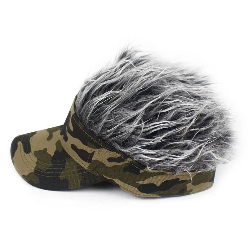 Synthetic Spiked Hair Wig Golf Baseball Cap Fake Short Sports Hat Outdoor