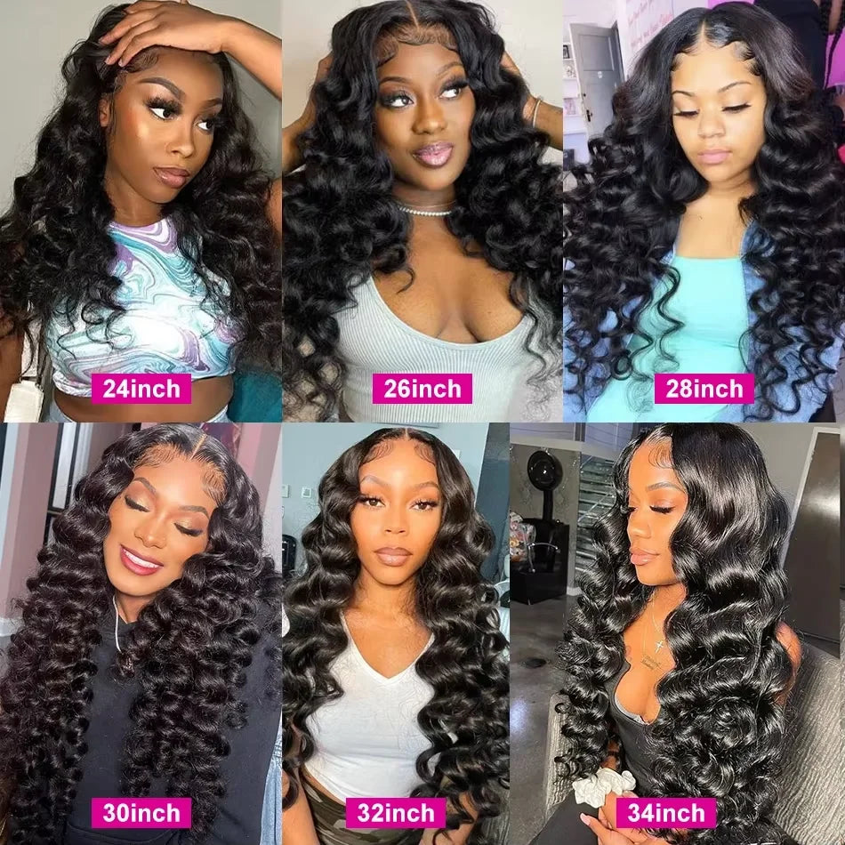 Top Loose Deep Wave Bundles Closure Frontal HD Transparent Lace Virgin Raw