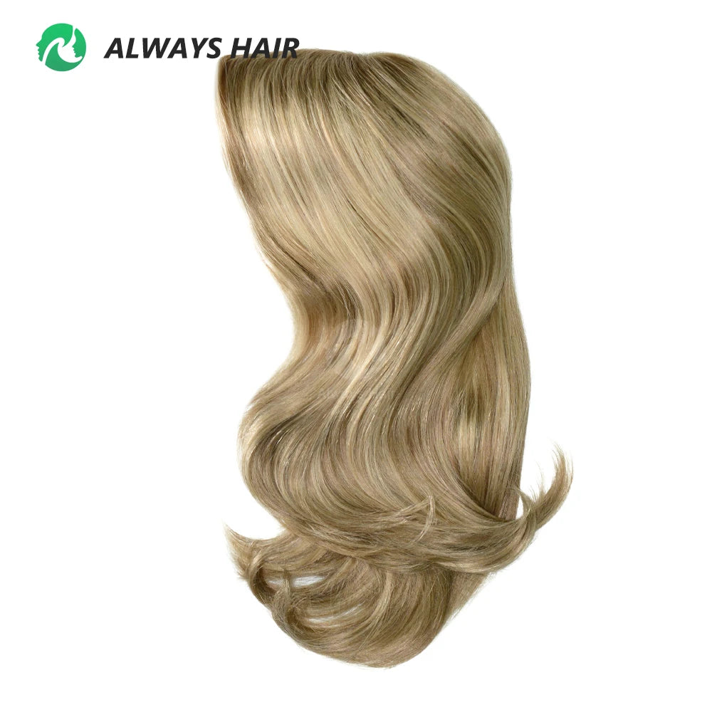 MT11-14.5" Natural 100% Human Hair Wig 1/2" Lace Front Chinese Cuticle Remy Hair Blond Wig